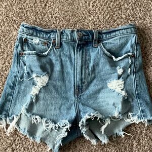 Abercrombie Distressed Denim Mom Shorts. Size 27 with 2inch inseam